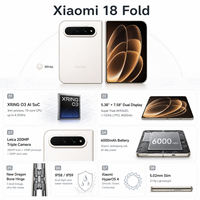 Nouveau Xiaomi 18 Fold 5G Octa Core CDMA Smartphone Pliable 5.38+7.58" avec Appareil Photo Beauté Leica 200MP Double SIM Android XIAOMI 2026