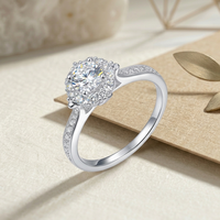 Cincin Pertunangan Berlian Buatan Laboratorium VS 5.2mm, Perhiasan Pernikahan Perak Sterling 925 Harga Pabrik Mewah Ringan, Cincin Janji Abadi