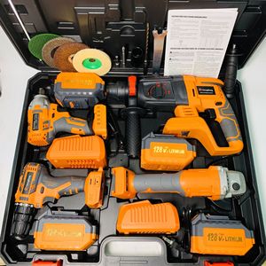 Juego de 4 Herramientas Eléctricas Portátiles, Taladro Percutor de Litio, Llave Inglesa Inalámbrica sin Escobillas, Juego de Herramientas Combinadas - Product Image 6