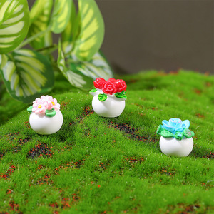 Mini pots de fleurs en résine, plantes artificielles colorées, ensemble de 5 pots décoratifs pour bureau, décoration intérieure - Product Image 3