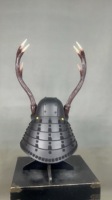 Casque de samouraï en métal Kabuto, design imitant les bois de cerf, avec masque Menpo, taille adulte, pour fêtes à thème et expositions