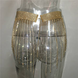 Strass taille <span class=keywords><strong>ventre</strong></span> chaîne femmes plein autour de gland cristal danse hanche plage Bikini corps bijoux SHZJ0210 - Product Image 4