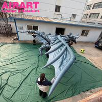Animaux gonflables réalistes, dragon volant gonflable avec ailes pour la décoration publicitaire