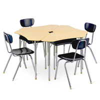 Mobiliario de Aula, Conjunto de Escritorios Hexagonales Modulares Flexibles para Talleres Temporales y Eventos de Capacitación Corporativa con Cajones