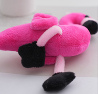 Porte-clés en peluche flamant rose mignon - 15 cm, animal en peluche de dessin animé, breloque pour sac à dos, jouet en peluche doux pour enfants, cadeau et décoration de sac