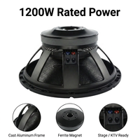 Haut-parleur de basses HD18X455 460/18" 254, 1200W RMS, 2400W de crête, 8 Ohm, bobine vocale de 5 pouces pour système de sonorisation PA de scène