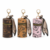Mini pochette porte-clés cylindrique à imprimé ours avec écharpe pour filles, cadeau
