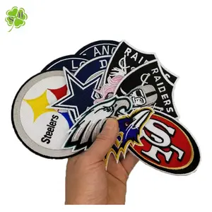 3 inch embroidered patches for various football teams for baseball hats embroidered patch iron on for hats clothing