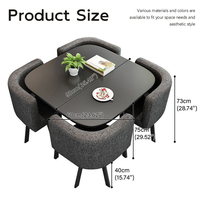 Juego de Mesa de Comedor Ovalada de Madera Negra de Estilo Nórdico Moderno y Minimalista para Interiores, con 4 Sillas, para el Hogar