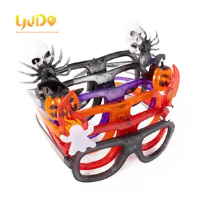 Decoração de Halloween ao ar livre, moldura de vidro para eventos de festas, brinquedo brilhante, cor laranja de abóbora, LED