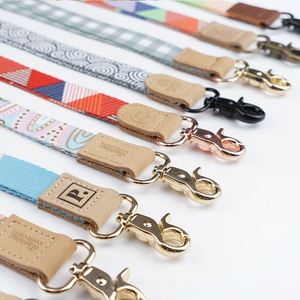 Custom Printed Luxury Neck Strap Key Chain Embossed Leather Breakaway <b>Lanyard</b> - Product Image 3