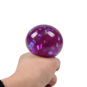 Jouets de décompression pour enfants, garçons et filles, de haute qualité, en TPR coloré, 6 cm, élastiques, avec des paillettes de cristal, en forme de boule d'eau - Product Image 5