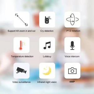 Tuya Ultra HD 2K 4MP Résolution Bébé Pleurer Détection Température Humidité Affichage Berceuses Lecture Wifi <span class=keywords><strong>Babycam</strong></span> - Product Image 5