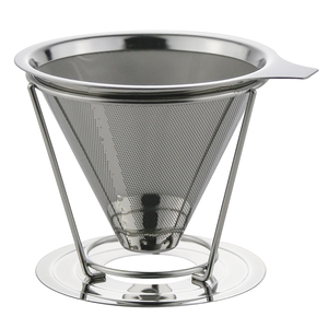 Kim loại cầm tay lưới lọc tái sử dụng đổ trên Cone lọc cà phê nhỏ giọt thép không gỉ lọc cà phê với đứng chủ - Product Image 5