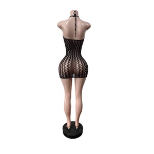 <span class=keywords><strong>Mini</strong></span> <span class=keywords><strong>Abito</strong></span> Sexy Estivo da Festa e Club, in <span class=keywords><strong>Pizzo</strong></span> Elasticizzato Trasparente, con Scollo all'Americana e Schiena Scoperta, Vestito Aderente a Tubino - Product Image 6