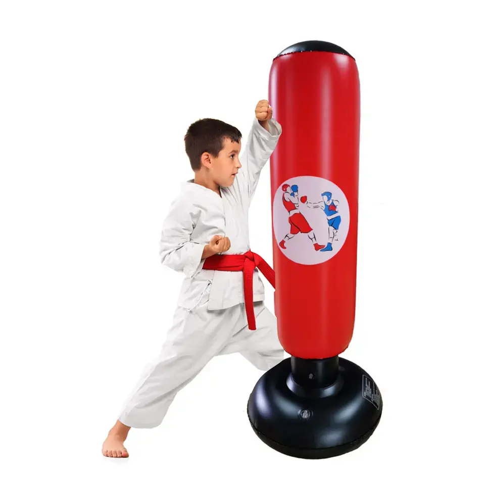 Praticando Karatê Taekwondo Bounce Imediato Livre Permanente Ninja Boxing Bag Inflável Kids Punching Bag