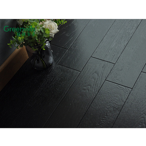 Usine de Guangzhou chêne blanc teinté noir parquet massif préfini - Product Image 5