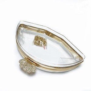 New Acrylic Women Bag Fan-shaped Bag Summer <b>Candy</b> Color Transparent Box Clutch Evening Chain Bag - Product Image 4