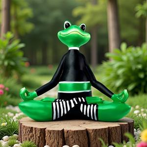 Sculpture de grenouille créative en résine époxy, art populaire, pour l'aménagement paysager extérieur de villas, cours, parcs, étangs, piscines et jardins - Product Image 2