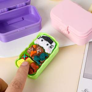 Cross-border Bestseller 3D <b>Stress</b>-<b>relief</b> Sushi Lunchbox Figurine <b>Toy</b> 3-compartment Click Decoration Small Gift for Youth - Product Image 3