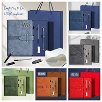 Ensemble cadeau d'entreprise, ensemble de bloc-notes de bureau A5 avec stylo, clé USB, vente en gros, logo personnalisé pour la promotion d'entreprise