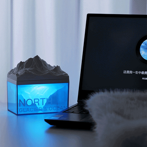 Lampe de chevet pour la décoration d'intérieur Polar Glacier Night Light Aromatherapy Bedside Sleeping Table Lamp with Blue Tooth Speaker - Product Image 4