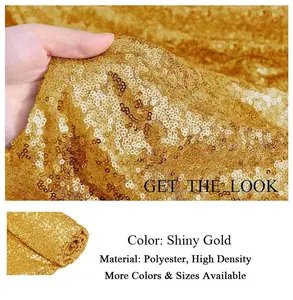 3d Mode Elegante Polyester Elastic Super Dense Stickerei Sparkling Gold Mesh Tüll 3mm Pailletten Spitze Stoff für Kinder Kleid