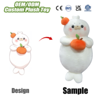 Peluche personnalisée mignonne en forme de phoque, jouet en peluche Kawaii, animal en peluche doux à câliner en coton PP, poupée au design personnalisé, décoration de chambre d'enfant, cadeau, vente en gros