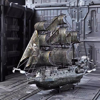 Puzzle en métal 3D stéréoscopique, modèle d'assemblage mobile, décoration de bateau pirate, artisanat en métal