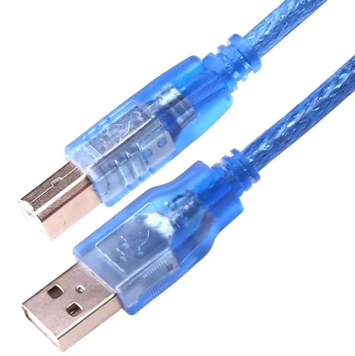 Hot Type A Male to Type B Male High Speed Transparent Blue Barcode USB 2.0 Printer Cable for Printer 30cm 50 cm 1m 1.5m1.8m