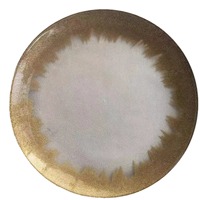 Nouveau Style haute qualité 33cm 13 pouces argent or plastique verre Charge plaque plat pour décoration événement fête
