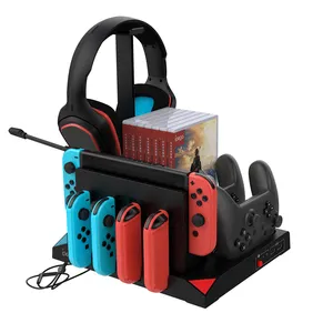 Switch Storage Seat Cooling Fan Storage Charging Stand 9 In 1 Game accessories For Nintendo Switch