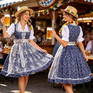 Costumi Oktoberfest per Donne, Abiti Tradizionali Bavarezi, Vestiti per Feste di Halloween, Cosplay, Abiti da Cameriera Plus Size, Outfit da Cameriera per Bar - Product Image 1