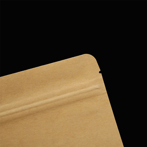 Bolsas de bolsillo para alimentos de fondo redondo Kraft de tamaño personalizado, paquete de almacenamiento marrón de plástico transparente con válvula de desgasificación, impresión en huecograbado de café - Product Image 4