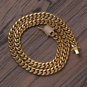 8mm Cuban Necklace Necklace Stainless Steel <b>Copper</b> Buckle Cuban Necklace Tanjing - Product Image 5