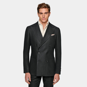 Fashion City New Black lino tre <span class=keywords><strong>doppiopetto</strong></span> da uomo Slim Suit - Product Image 4