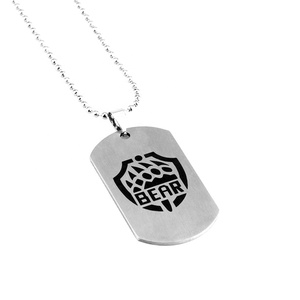 Ziming New Escape From Tarkov USEC Porte-clés en acier inoxydable BEAR Homme Pendentif Chaîne à billes Collier Hip Pop - Product Image 3