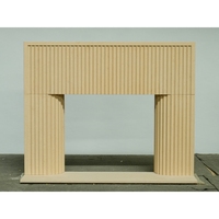 SH STONE Moleanos Beige Calcaire Cheminée Surround Mental Décoration Intérieure Sculpté À La Main Design Moderne Salon Autoportant