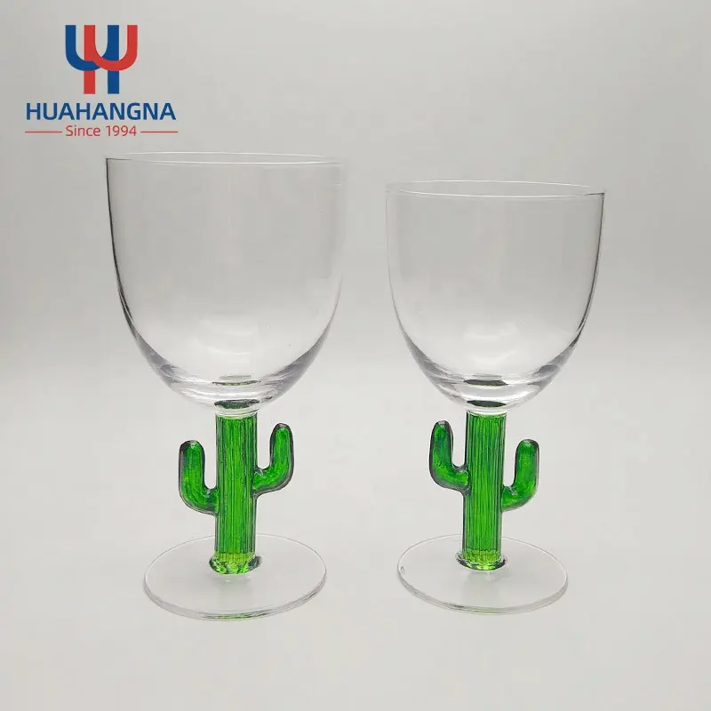 Copas de vino con diseño único para cóctel, Copas de cóctel de Margarita hechas a mano, con diseño de Cactus verde, para fiestas y eventos, venta al por mayor