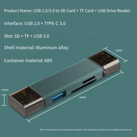 USB 3.0 Type-C Multi-functional Card Reader 5-in-1 SD/TF Camera Memory Card OTG Converter Reader