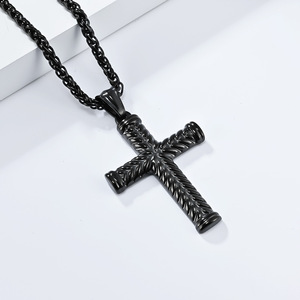 Unisex <b>Cross</b> Necklace Stainless Steel Pendant Geometric Design For Fashion Jewelry - Product Image 4