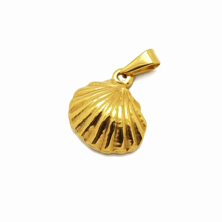 2023 Shell Anhänger Gold Farbe Edelstahl Muschel Charm DIY für Halskette Ocean Beach Style Factory Großhandel