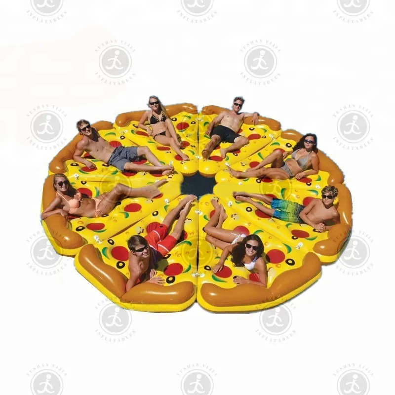 Großhandel Riesen aufblasbare Pizza Slice/aufblasbare Insel Wasser Sport Spielgeräte schwimmend für Strand oder See