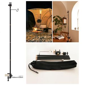 Camping <b>Light</b> <b>Pole</b> 7075 Aluminum Alloy Folding Stand H300mm-H1250mm Floor Mount Outdoor Lamp Support - Product Image 1