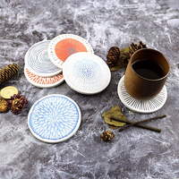 Sous-verre en céramique écologique imprimé UV, 10,8 cm, rond, personnalisé, en porcelaine, pour la décoration de la cuisine et de la table à manger