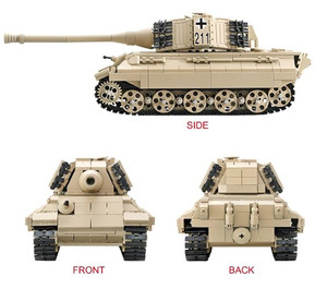 Test5 Tanque Alemán King Tiger, Bloques de Construcción de Plástico, Modelo de Vehículo Blindado de la Segunda Guerra Mundial, 777 Piezas - Product Image 2