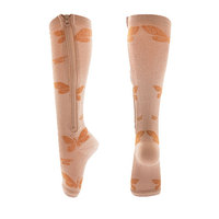 Chaussettes de compression pour femmes, brûlant les graisses, avec fermeture éclair, pour prévenir les varices, chaussettes de sport