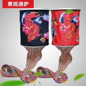 Filet de pêche multifilament à double nœud, portable, pour pêcheurs, avec perles colorées et poignée en métal. - Product Image 5