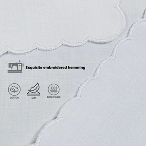 Pañuelo de algodón blanco con borde de encaje para boda y Navidad, de algodón peinado - Product Image 5