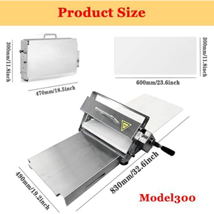 <span class=keywords><strong>Machine</strong></span> <span class=keywords><strong>à</strong></span> laminer la pâte manuelle commerciale RY300, épaisseur réglable, rouleau <span class=keywords><strong>à</strong></span> pâtisserie pour pain, pizza, pâtes, utilisation <span class=keywords><strong>à</strong></span> domicile ou en boulangerie - Product Image 2
